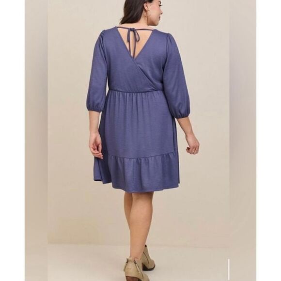 Torrid At The Knee Slub Rib Voluminous Dress Sz 5X lavender - Picture 2 of 14
